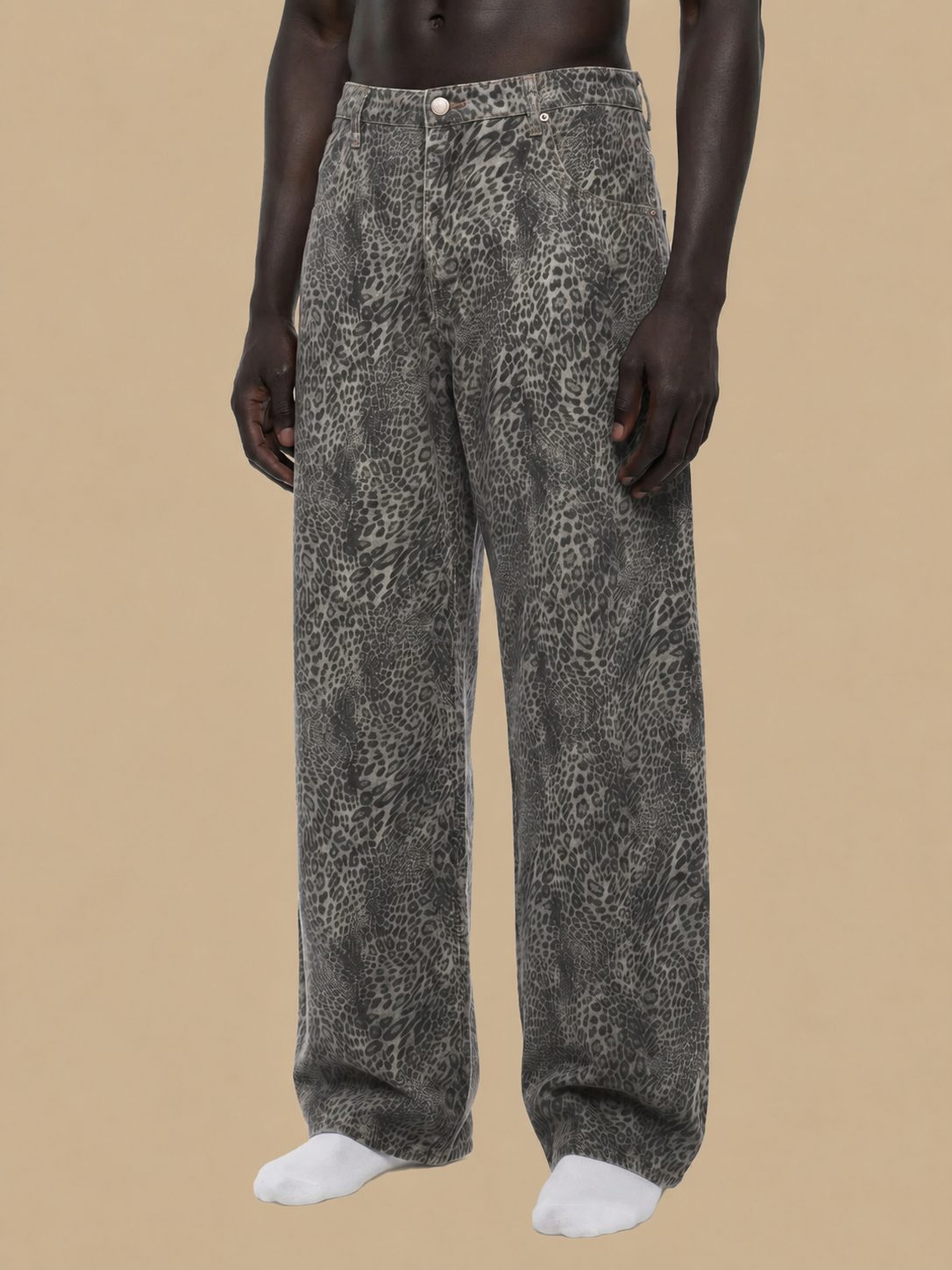 Leopard Wide Jeans