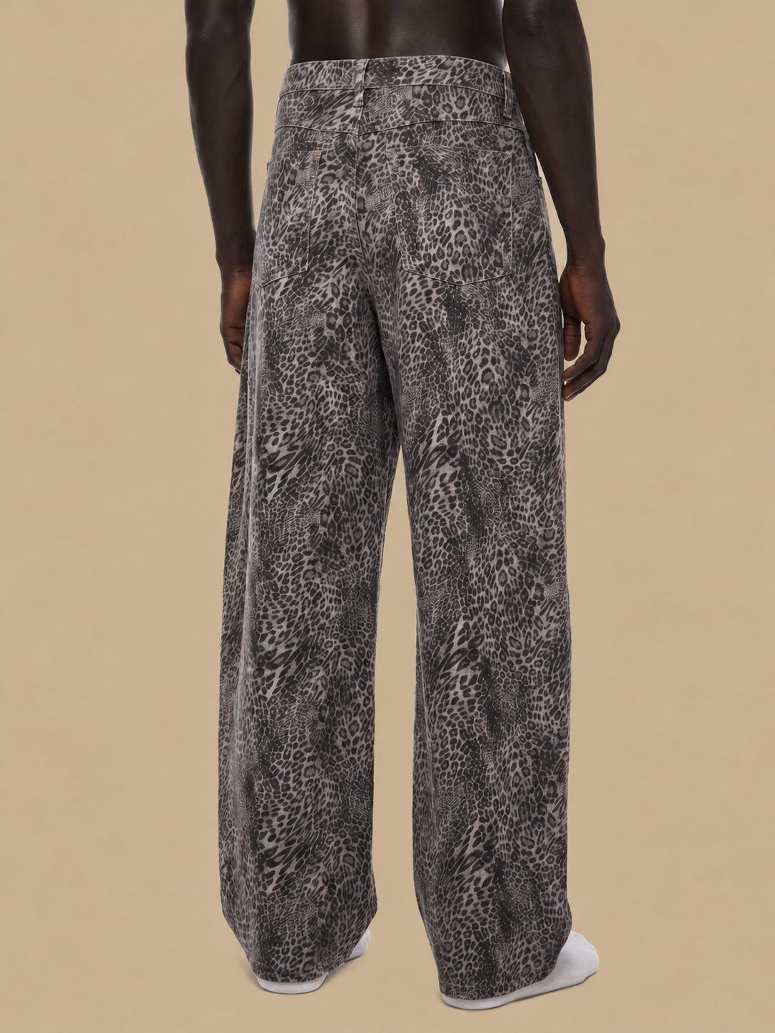 Leopard Wide Jeans