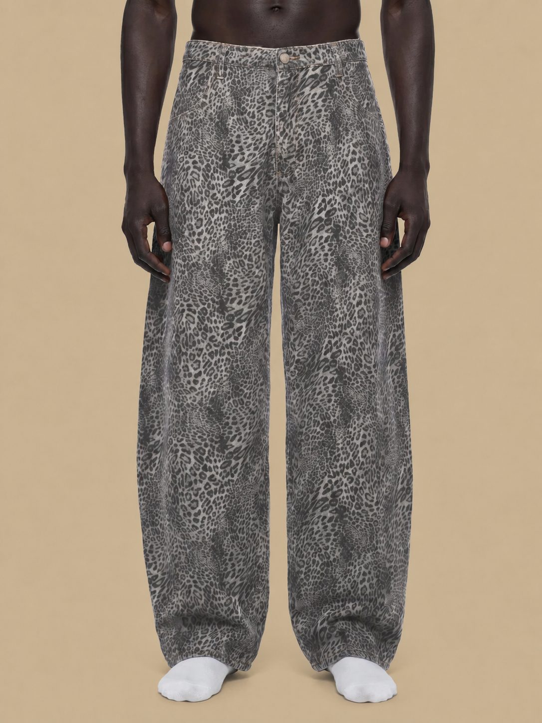 Leopard Wide Jeans